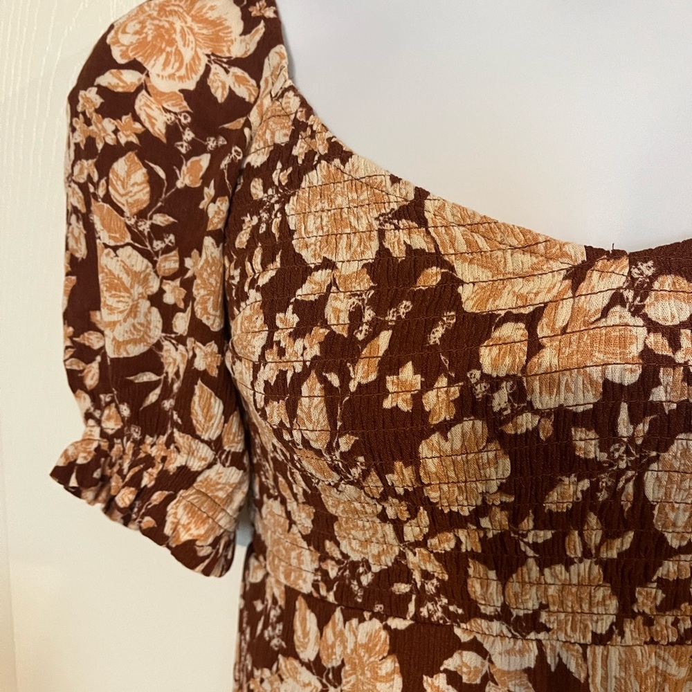 Abercrombie & Fitch Brown Floral Midi Dress - Picture 6 of 6